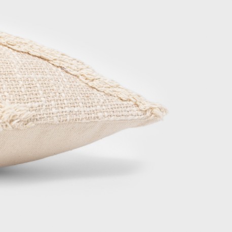 Cojín cuadrante algodón Barbaro natural 45x45 - funda + relleno