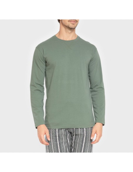 Pijama hombre franela Cronos verde