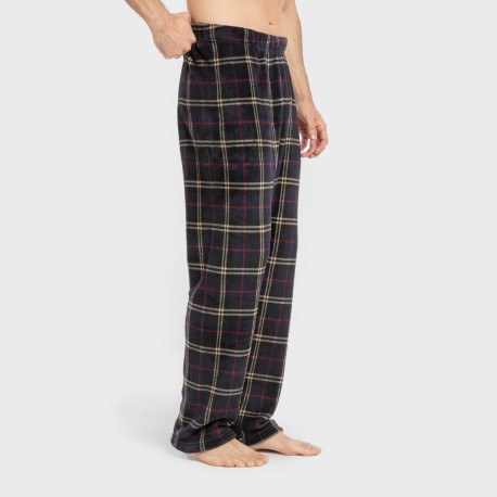 Pijama coral hombre Cuadro Tejada burdeos