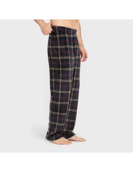 Pijama coral hombre Cuadro Tejada burdeos