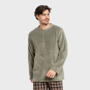 Pijama coral hombre Cuadro Frankfurt verde