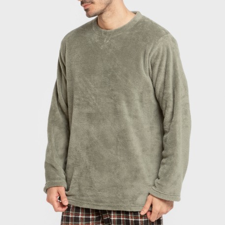 Pijama coral hombre Cuadro Frankfurt verde