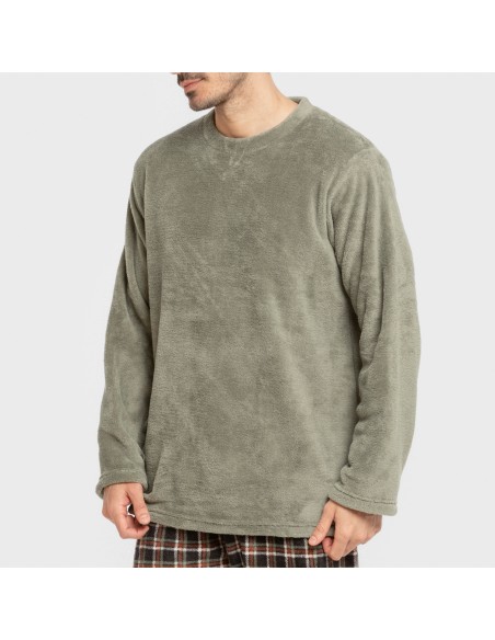 Pijama coral hombre Cuadro Frankfurt verde