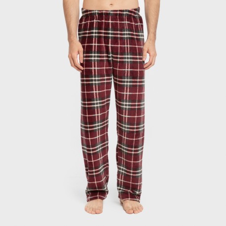 Pijama coral hombre Cuadro Sauron burdeos