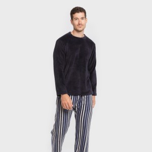 Pijama coral hombre Raya Vinicius azul 2