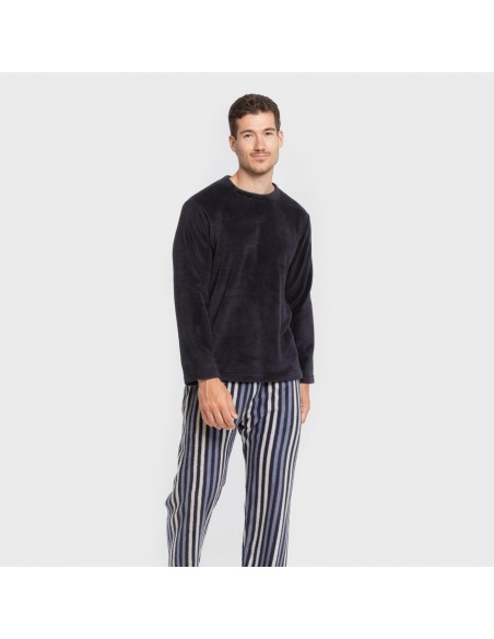 Pijama coral hombre Raya Vinicius azul