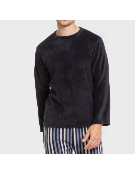 Pijama coral hombre Raya Vinicius azul