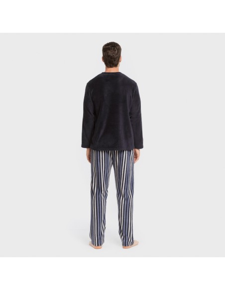 Pijama coral hombre Raya Vinicius azul