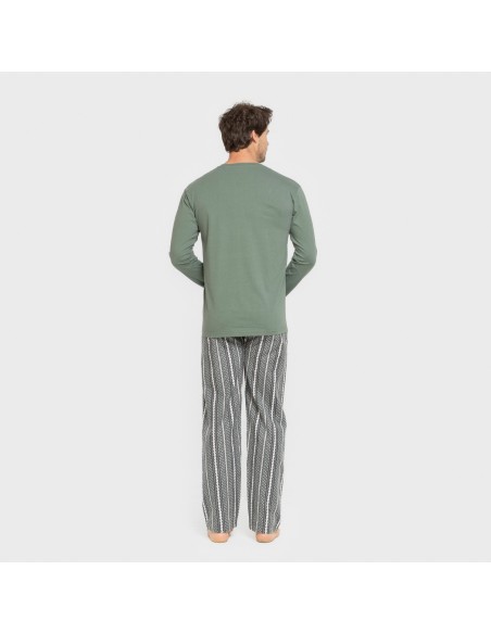 Pijama hombre franela Cronos verde