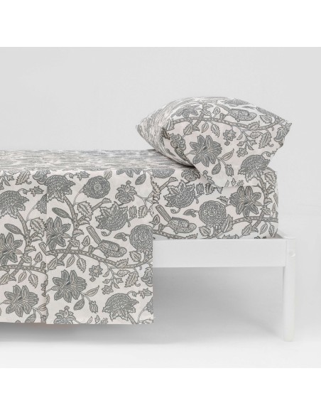 Juego de sábanas algodón Enelia azul keike - topo