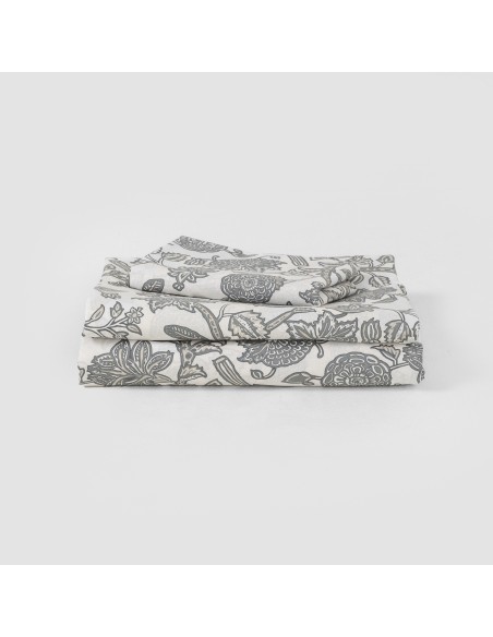 Juego de sábanas algodón Enelia azul keike - topo