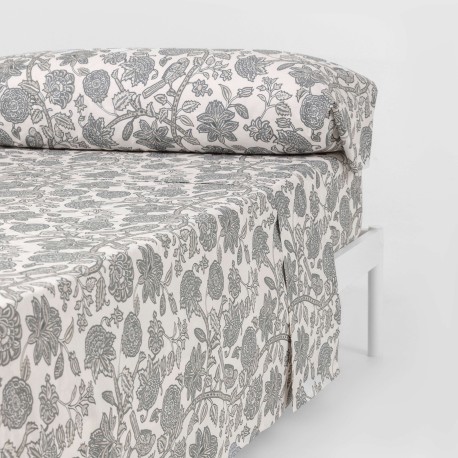 Juego de sábanas algodón Enelia azul keike - topo