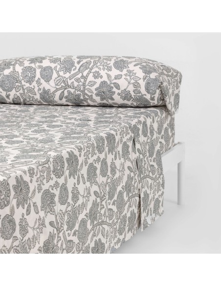 Juego de sábanas algodón Enelia azul keike - topo