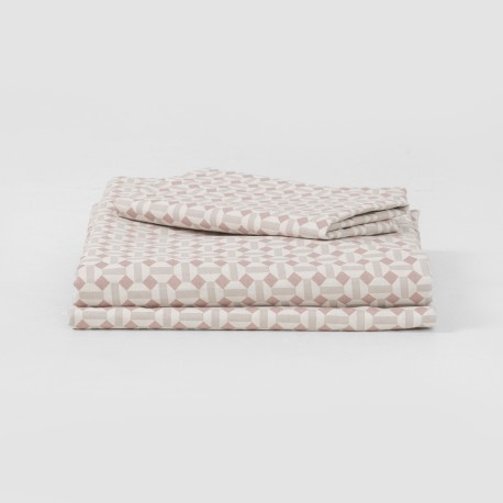 Juego de sábanas Enrieta rosa keike - topo