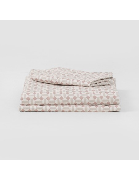 Juego de sábanas Enrieta rosa keike - topo