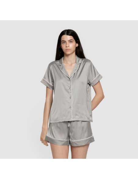 Pijama corto de manga corta satén Friday liso