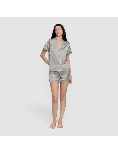 Pijama corto de manga corta satén Friday liso