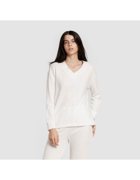 Jersey pico polyamide canalé mujer