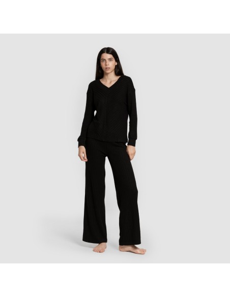 Jersey pico polyamide canalé mujer