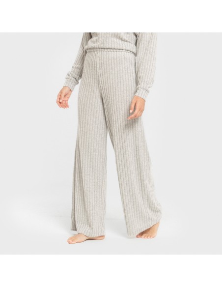 Pantalón largo ancho 4x2 canalé mujer