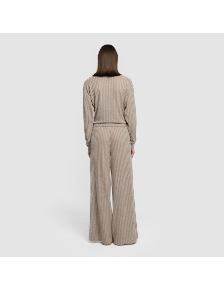 Pantalón largo ancho 4x2 canalé mujer