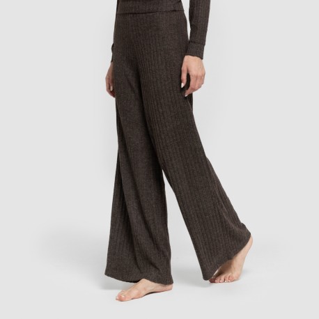 Pantalón largo ancho 4x2 canalé mujer