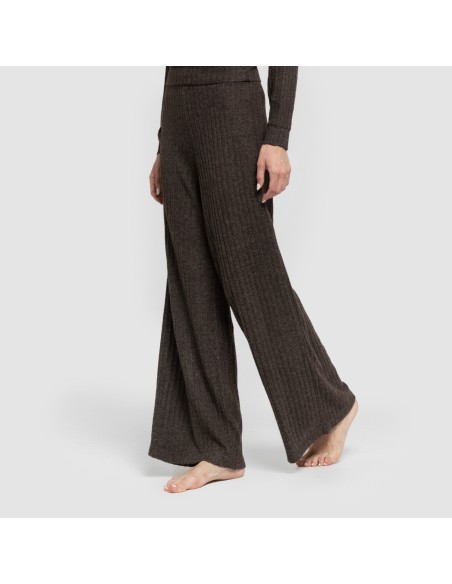 Pantalón largo ancho 4x2 canalé mujer