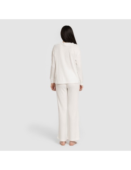 Pantalón largo polyamide canalé mujer