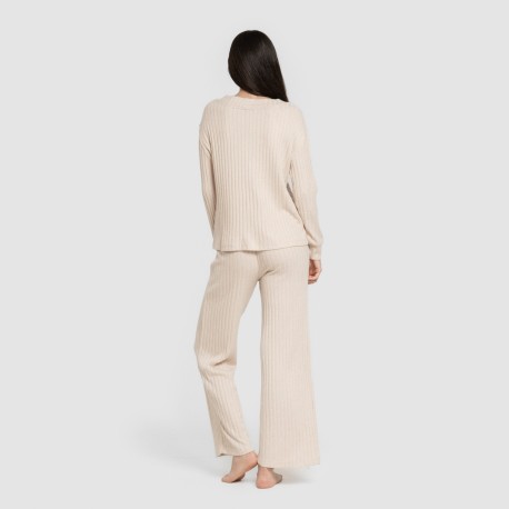 Pantalón largo polyamide canalé mujer