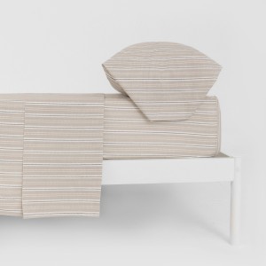 Juego de sábanas algodón Raya Segovia azul keike