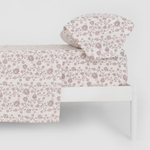 Juego de sábanas algodón Maggie malva