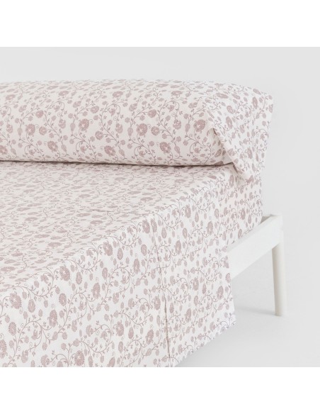 Juego de sábanas algodón Maggie malva