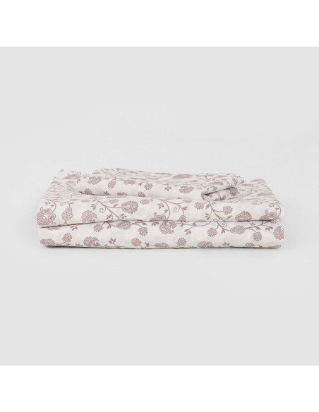 Juego de sábanas algodón Maggie malva