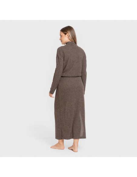 Jersey cuello subido rib canalé mujer