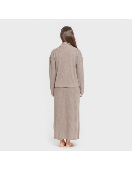 Jersey cuello subido rib canalé mujer