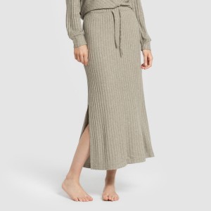 Falda midi polyamide canalé mujer 2