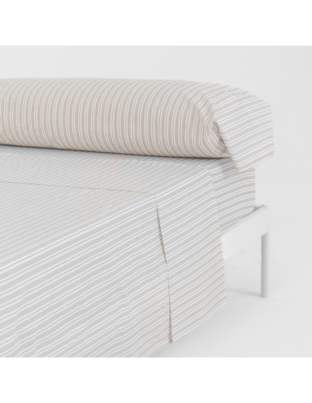 Juego de sábanas algodón Raya Rita verde seco