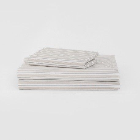 Juego de sábanas algodón Raya Rita verde seco