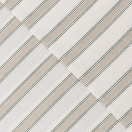 Juego de sábanas algodón Raya Sitges verde seco