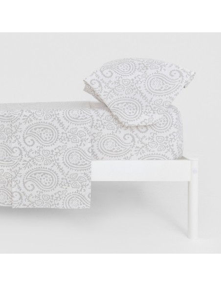 Juego de sábanas algodón Caterina gris claro