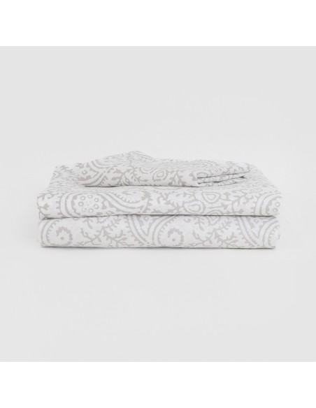 Juego de sábanas algodón Caterina gris claro