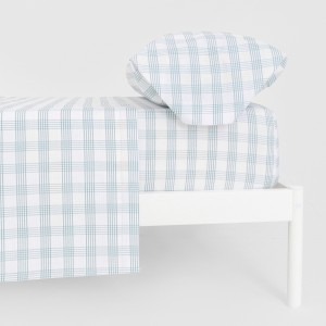 Juego de sábanas algodón Cuadro Albus verde tiffany