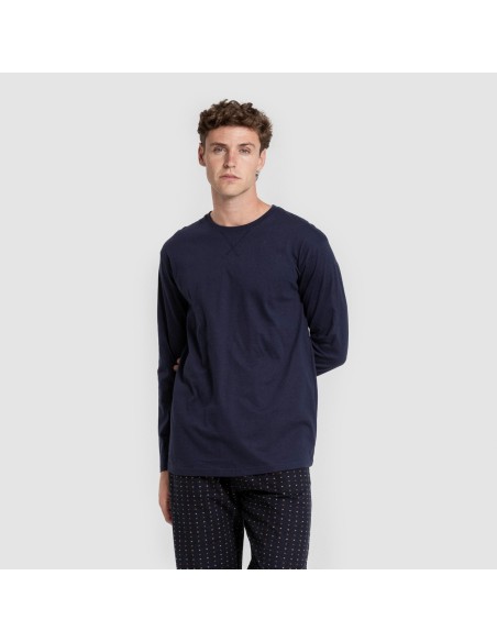 Pijama hombre franela Monclova azul marino