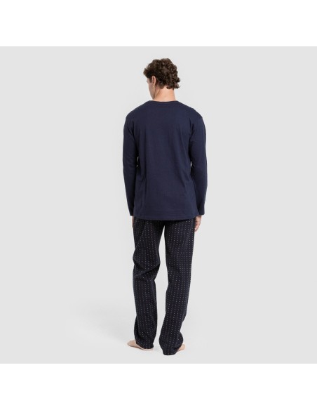 Pijama hombre franela Monclova azul marino