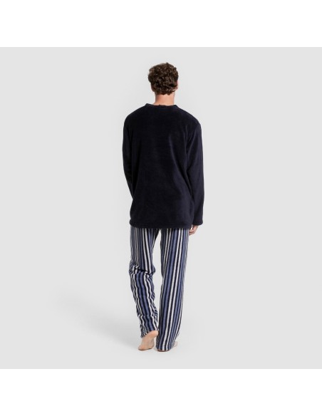 Pijama coral hombre Raya Vinicius azul marino