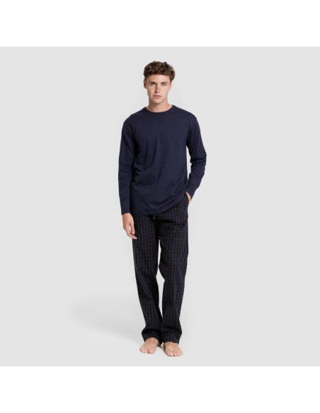 Pijama hombre franela Monclova azul marino