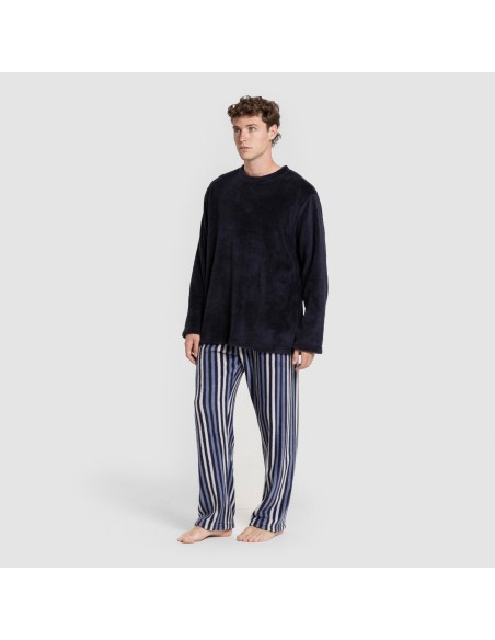 Pijama coral hombre Raya Vinicius azul marino