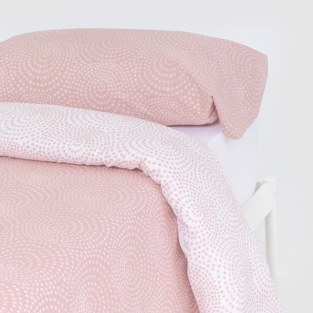 Funda nórdica algodón Katy reversible malva rosa