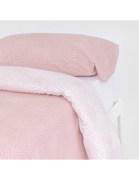 Funda nórdica algodón Katy reversible malva rosa