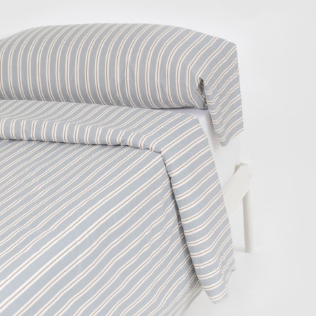 Funda nórdica algodón Schon azul grisaceo